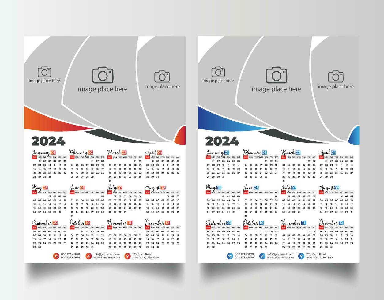 2024 kalender sjabloon vector