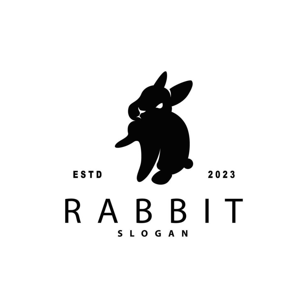 konijn logo ontwerp schattig konijn gemakkelijk dier silhouet illustratie sjabloon vector