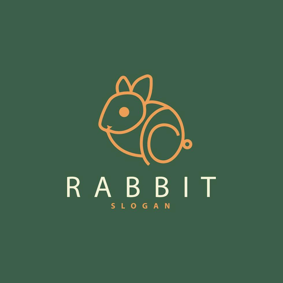 konijn logo ontwerp schattig konijn gemakkelijk dier silhouet illustratie sjabloon vector