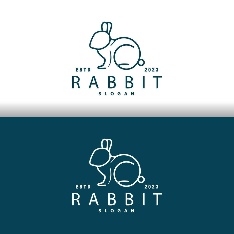 konijn logo ontwerp schattig konijn gemakkelijk dier silhouet illustratie sjabloon vector