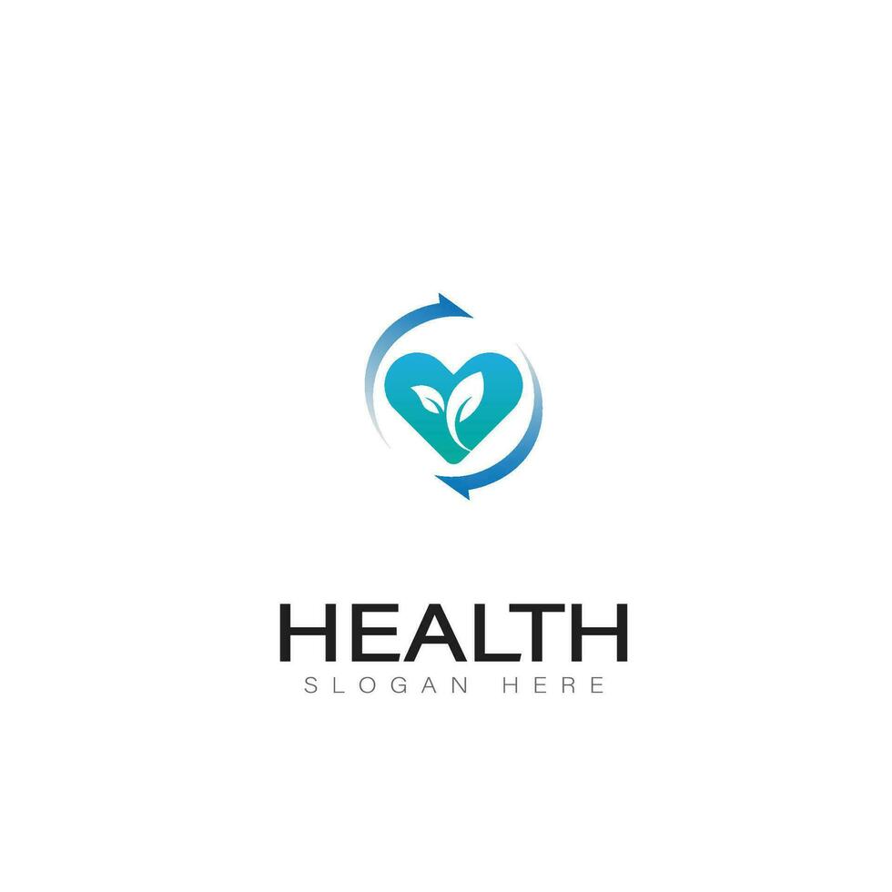Gezondheid logo zorg medisch kliniek merk hart vector