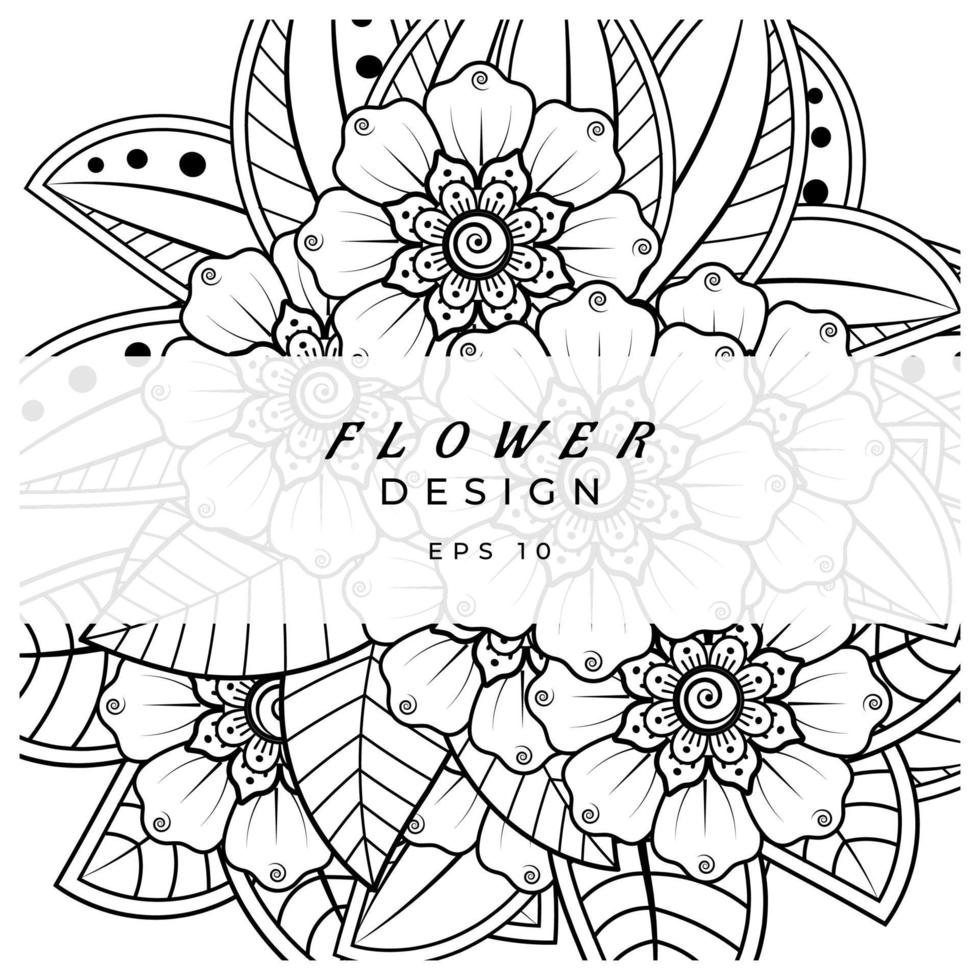 mehndi bloem decoratief ornament in etnische oosterse stijl, doodle sieraad, schets hand tekenen. kleurboek pagina. vector