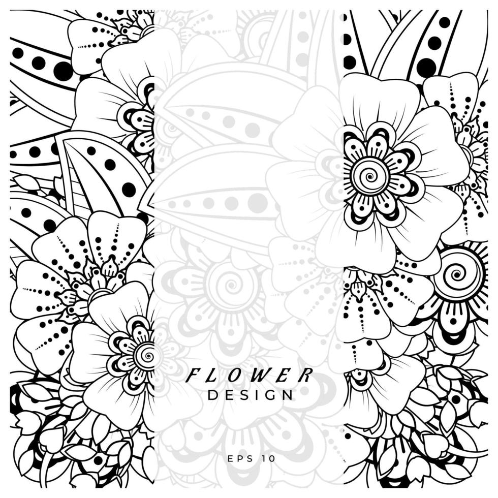 mehndi bloem decoratief ornament in etnische oosterse stijl, doodle sieraad, schets hand tekenen. kleurboek pagina. vector