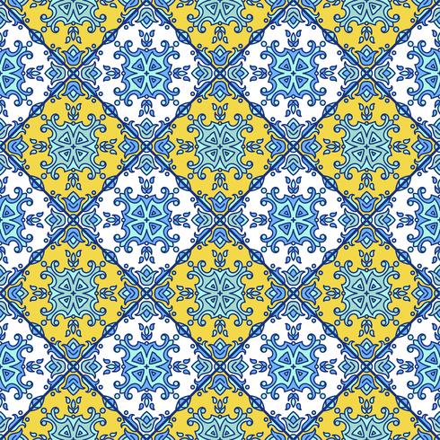 Portugese azulejotegels. Blauwe en witte prachtige naadloze patte vector