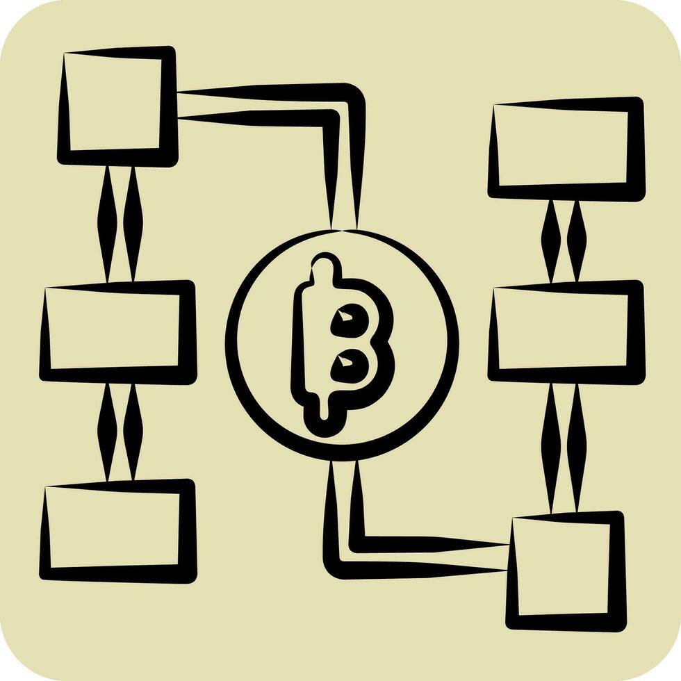 icoon blockchain. verwant naar toekomst technologie symbool. hand- getrokken stijl. gemakkelijk ontwerp bewerkbaar. gemakkelijk illustratie vector