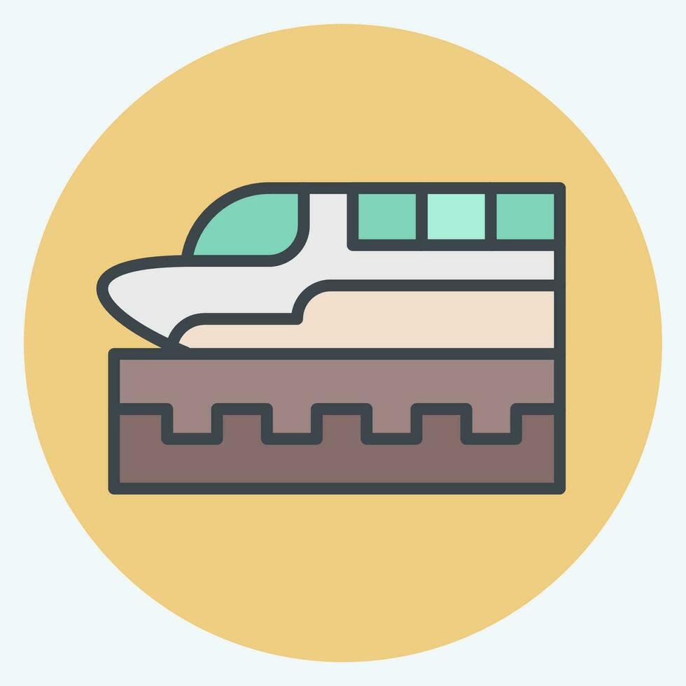 icoon hoog snelheid trein. verwant naar toekomst technologie symbool. kleur maat stijl. gemakkelijk ontwerp bewerkbaar. gemakkelijk illustratie vector