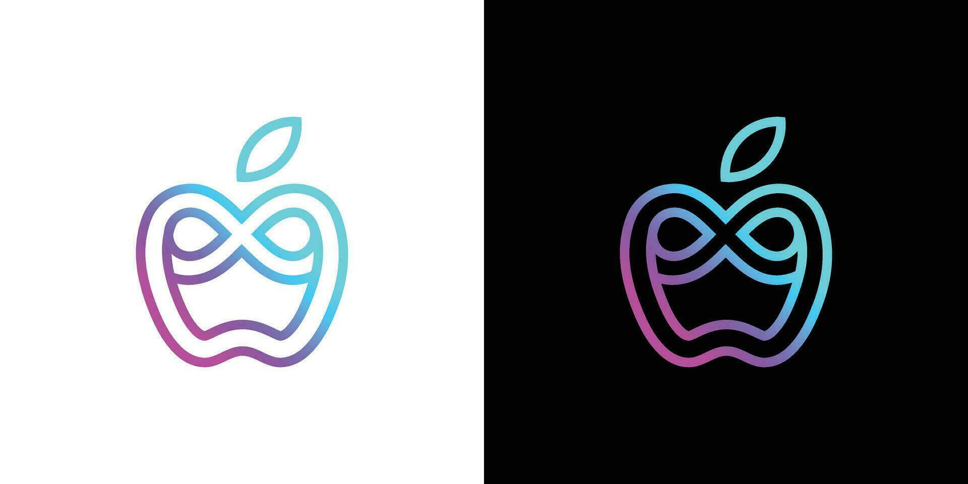 appel oneindigheid logo ontwerp sjabloon vector