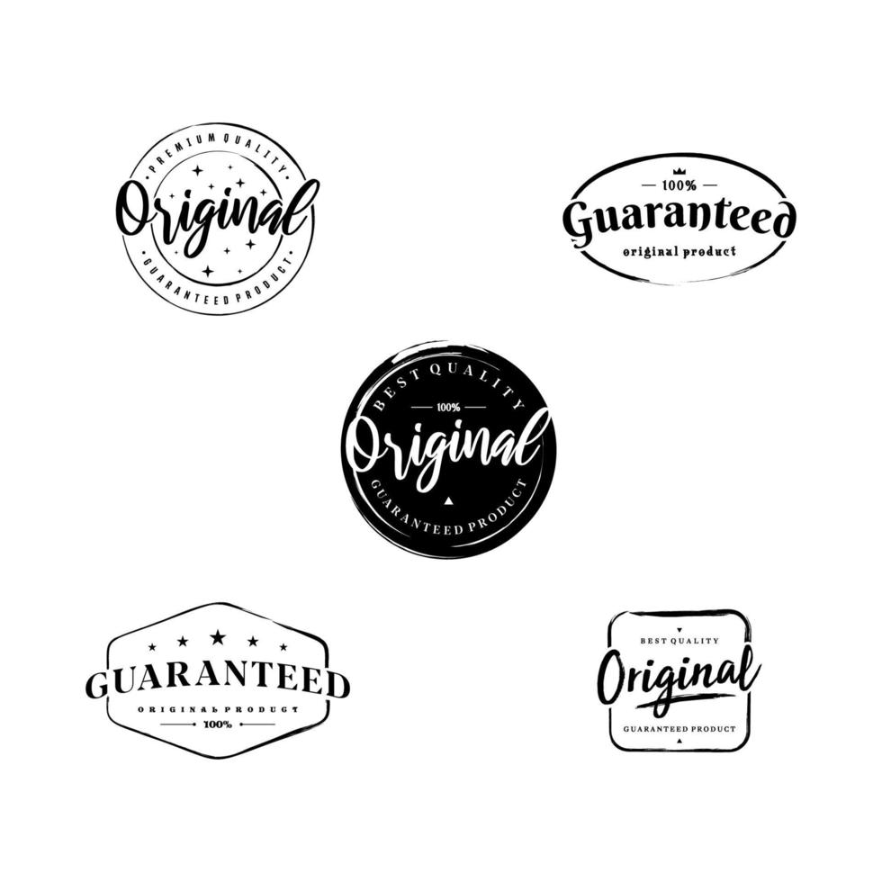 vintage gegarandeerd en origineel badges-label. sticker en stempel sjabloon vector