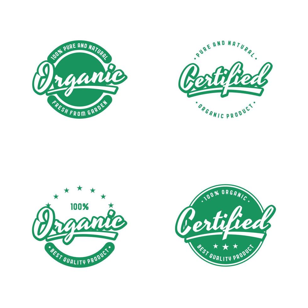 set van organische badges label sticker ontwerp vector