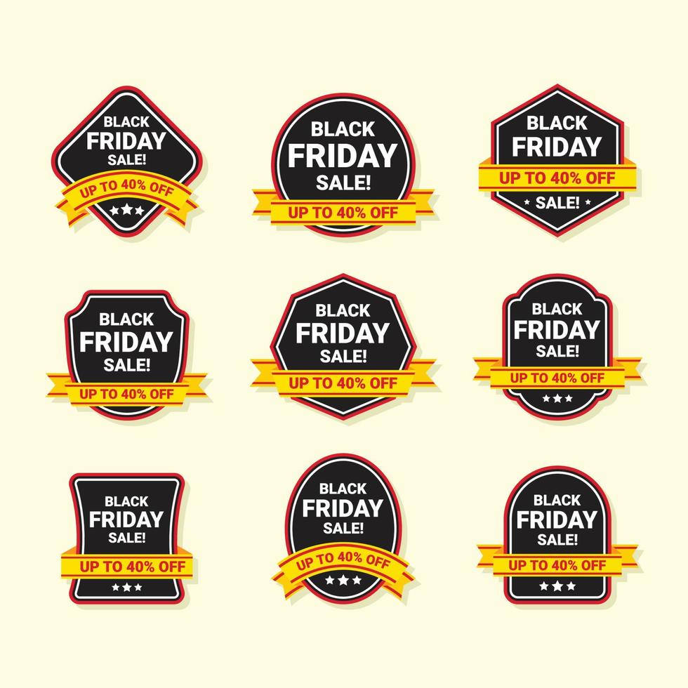 set black friday-uitverkoopbadges vector