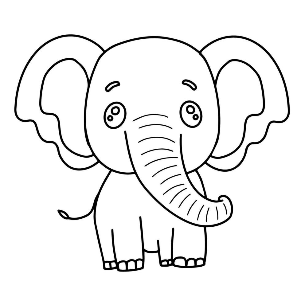 schattig olifant wild safari Afrikaanse dieren voor kinderen, kinderen clip art, vector illustratie