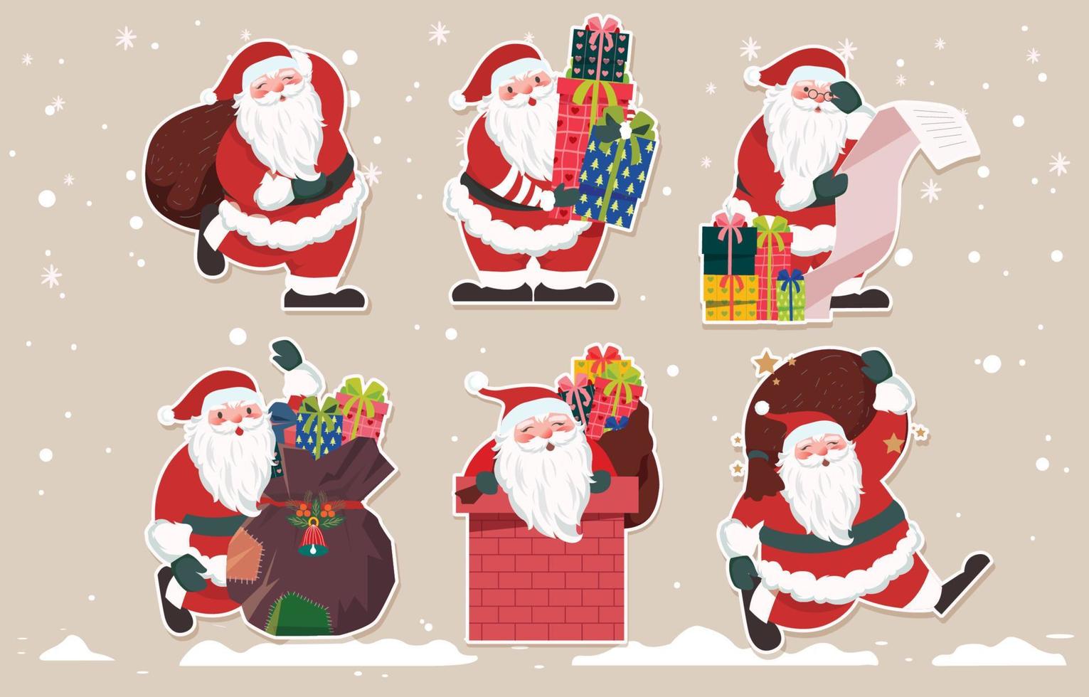 schattige kerstman karakter sticker vector