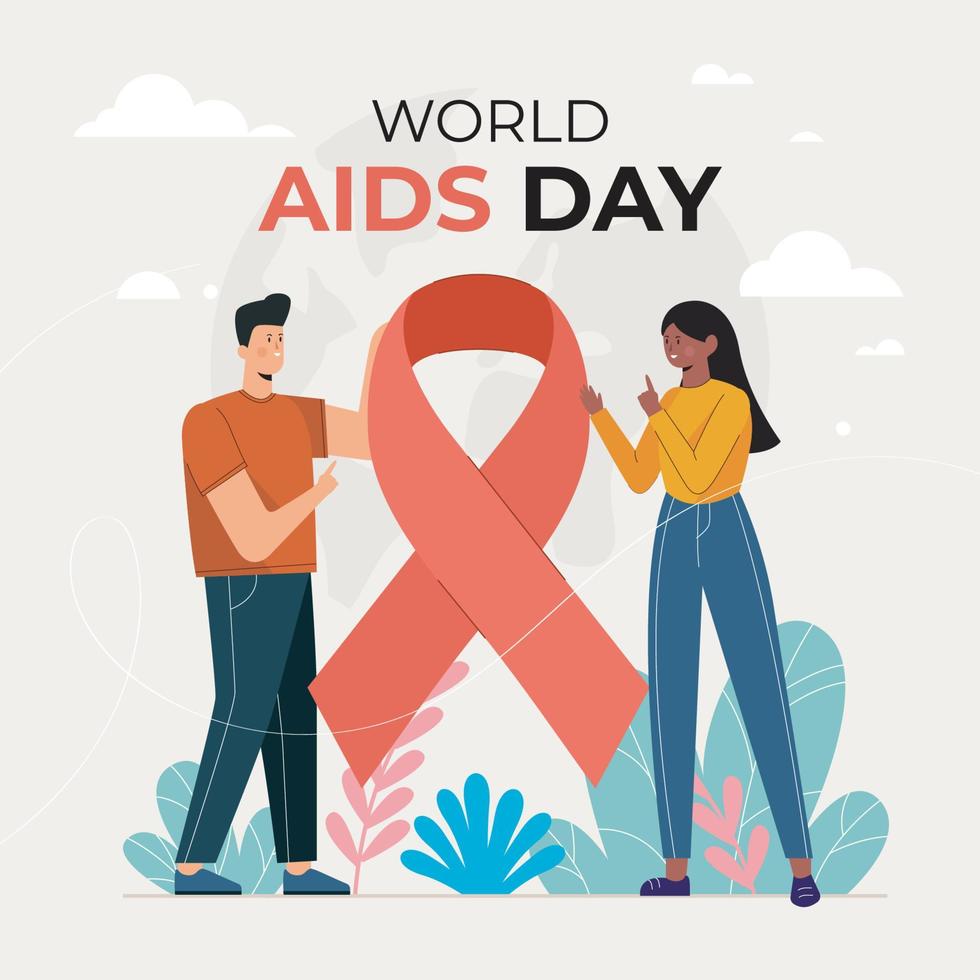 wereld aids dag concept vector