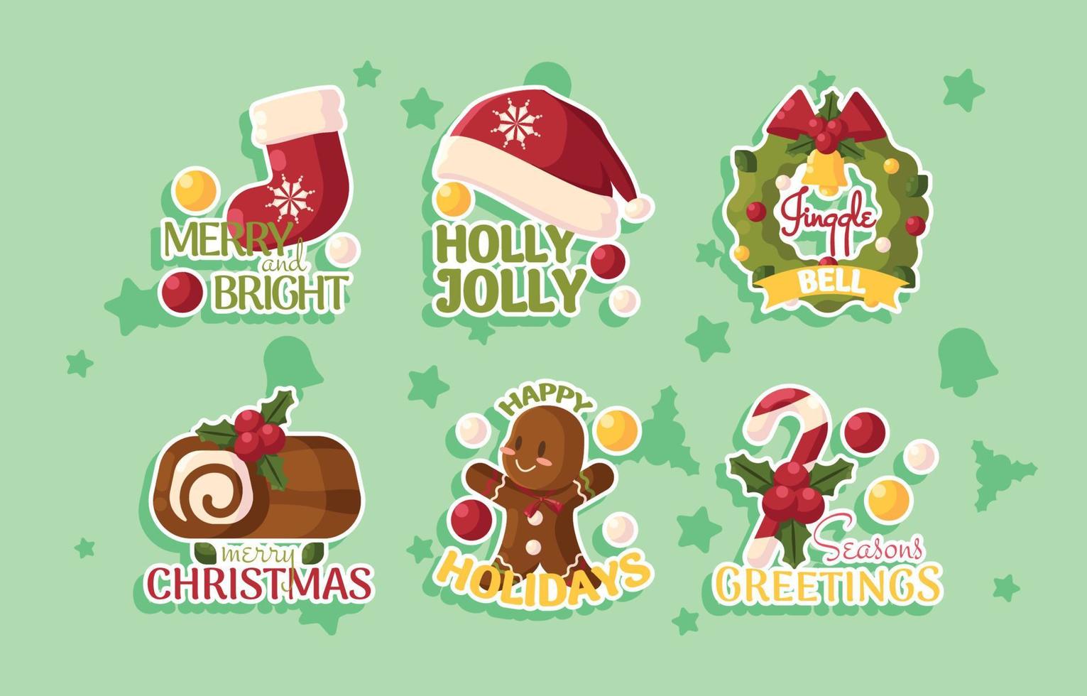 sticker kerst item vector