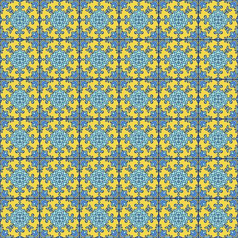 Portugese azulejotegels. Blauwe en witte prachtige naadloze patte vector