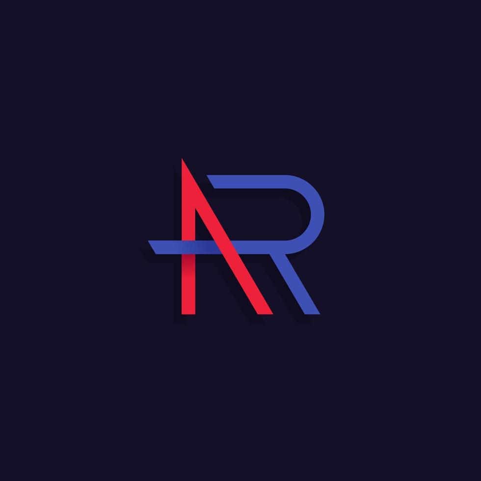 ar brieven logo ontwerp vector