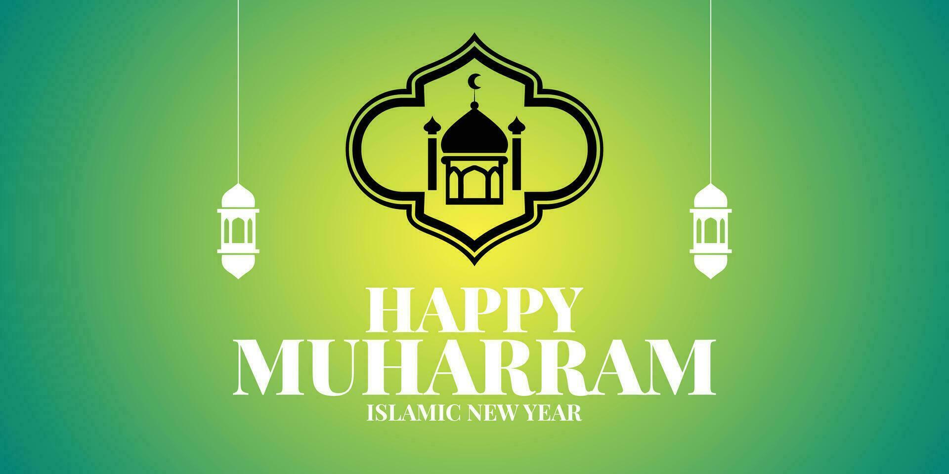 Muharram mubarak heilig maand hijri Islamitisch nieuw jaar hijri 1444 vrijdag juli 29 hijri afgeleid van van hijra betekenis migratie beginnend punt van Islamitisch kalender is migratie van profeet Mohammed van mekka vector