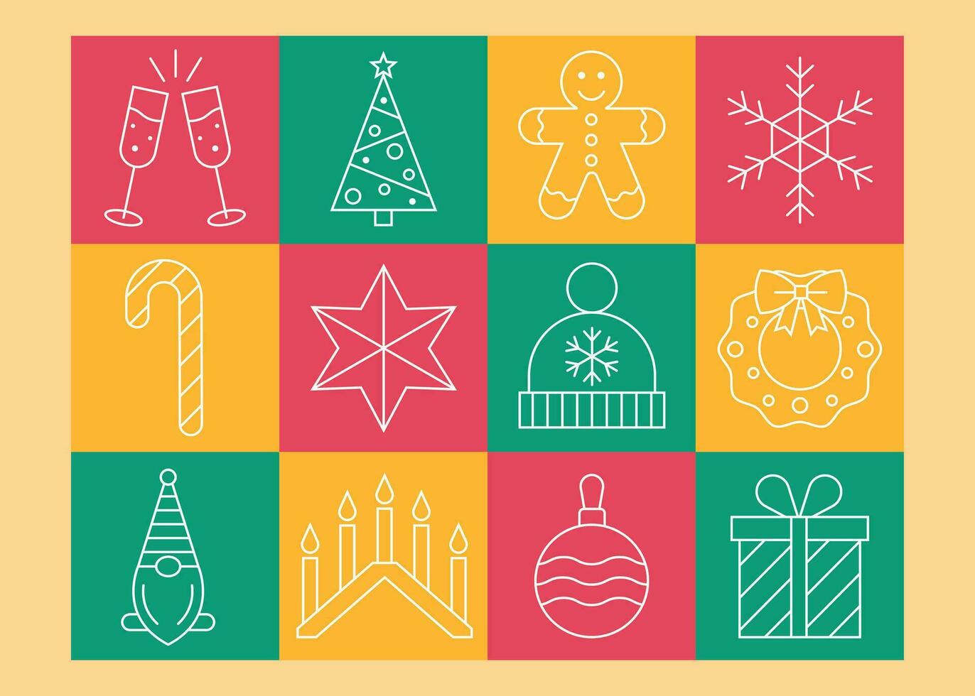 Kerstmis icoon vlak vector illustratie