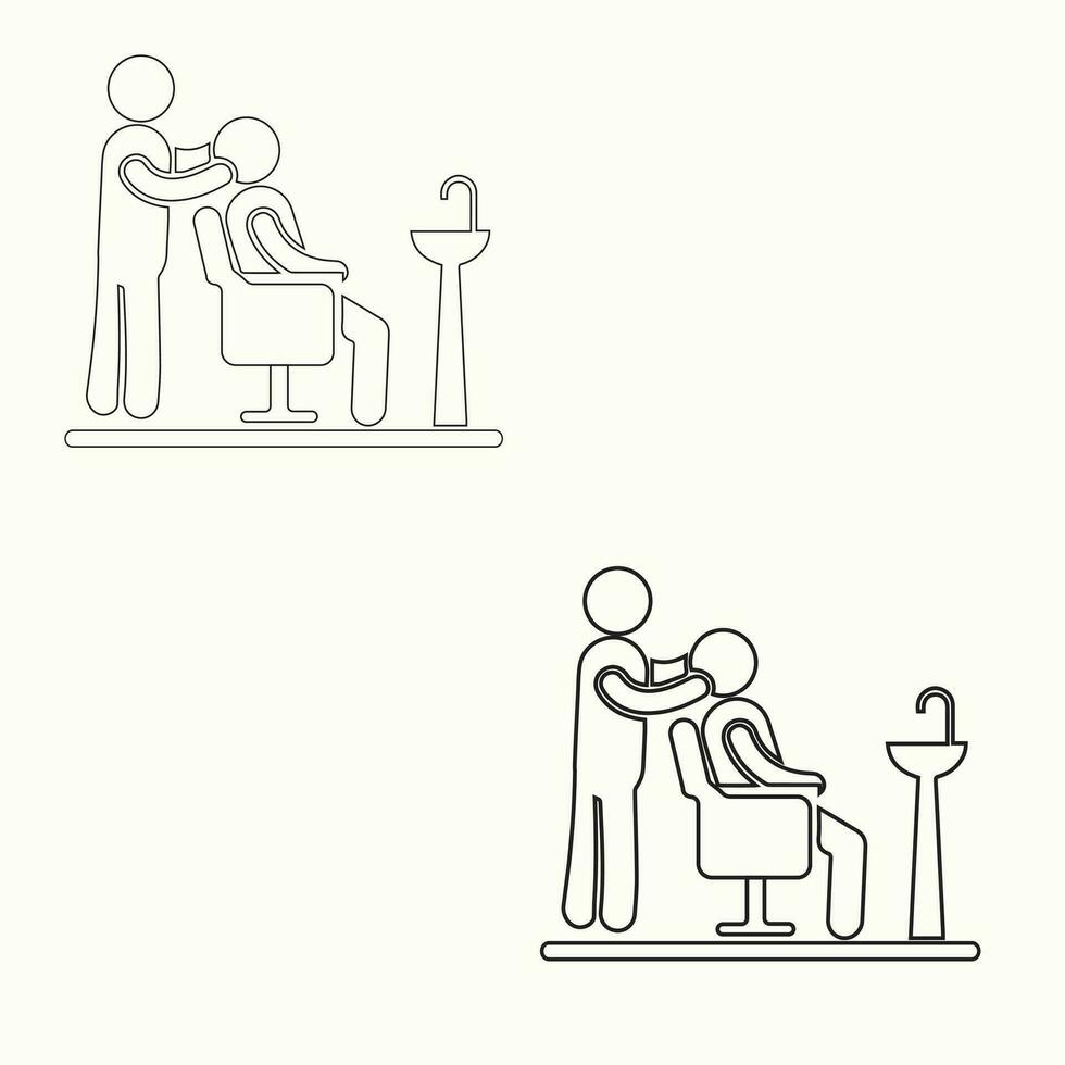 salon stoel Mens zittend vector illustratie icoon eps