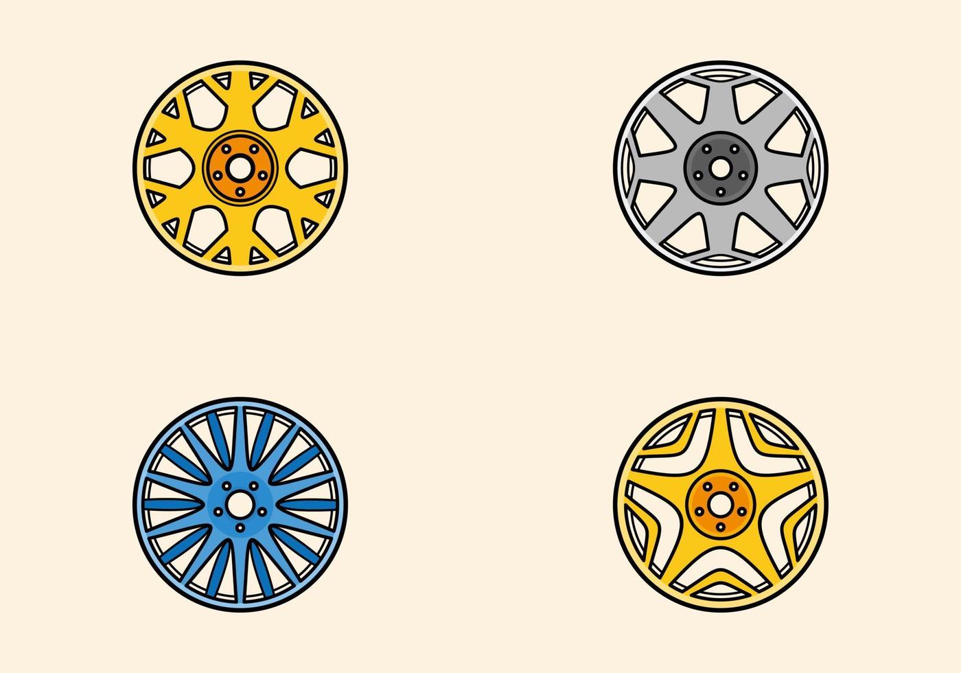 set van auto wiel vectorillustratie vector