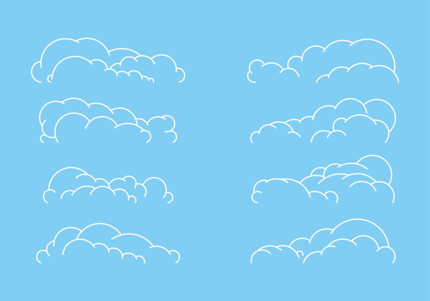 set van wolk vectorillustratie vector