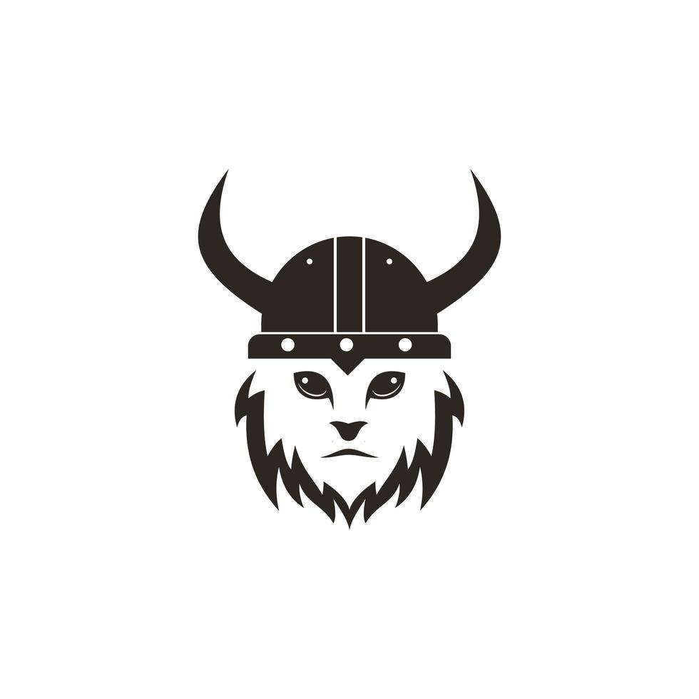 Viking kat logo sjabloon ontwerp pictogram vectorillustratie. vector