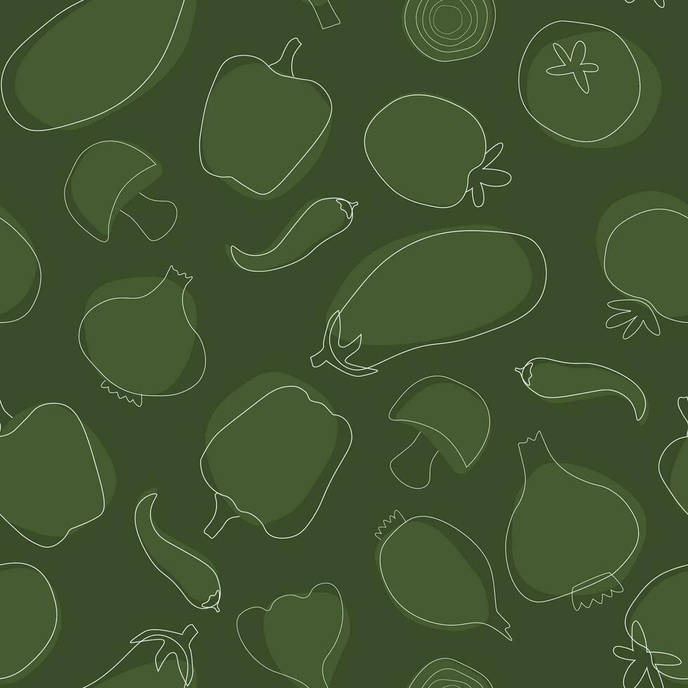 naadloos patroon met silhouetten van groenten. abstract gemakkelijk afdrukken met lijnen. vector grafiek.