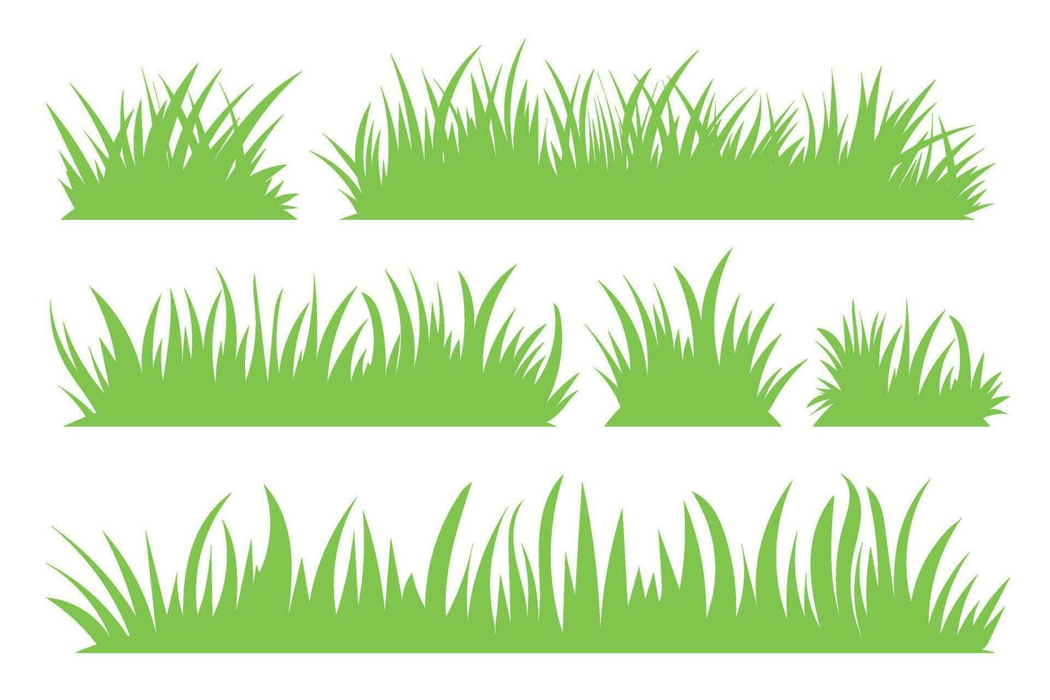 groen gras, vector reeks voor tekening afbeeldingen in vlak stijl. natuurlijk materiaal voor ontwerp, flyers, spandoeken, Pasen.