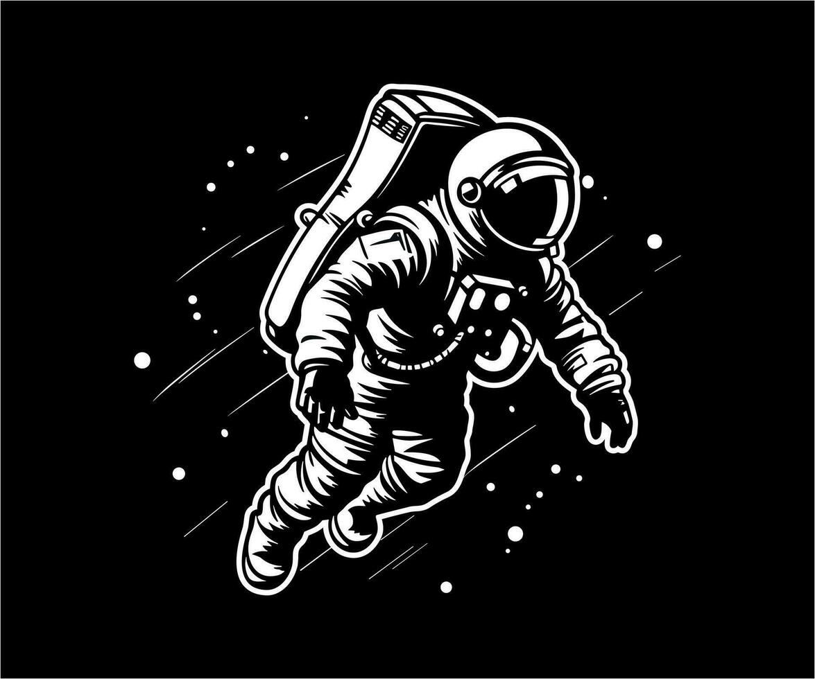 vector hand- tekening astronaut, illustratie geïsoleerd