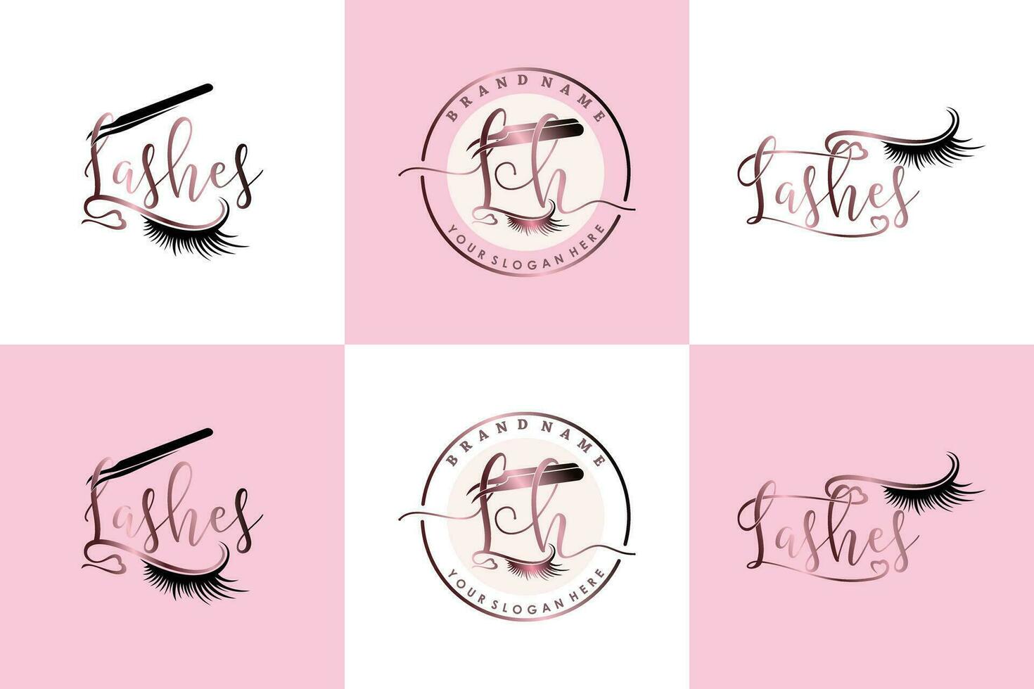 verzameling van wimper logo ontwerp voor wimpers schoonheid salon met uniek concept premie vector