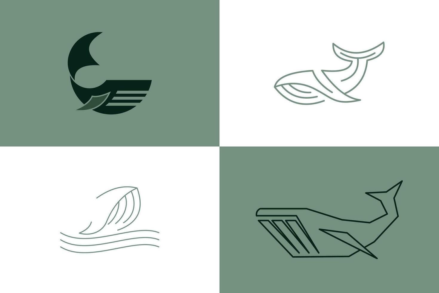 reeks van walvis logo ontwerp met creatief concept vector