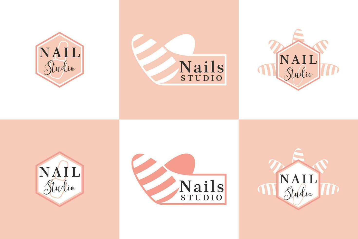 verzameling van nagel schoonheid salon logo met creatief concept premie vector