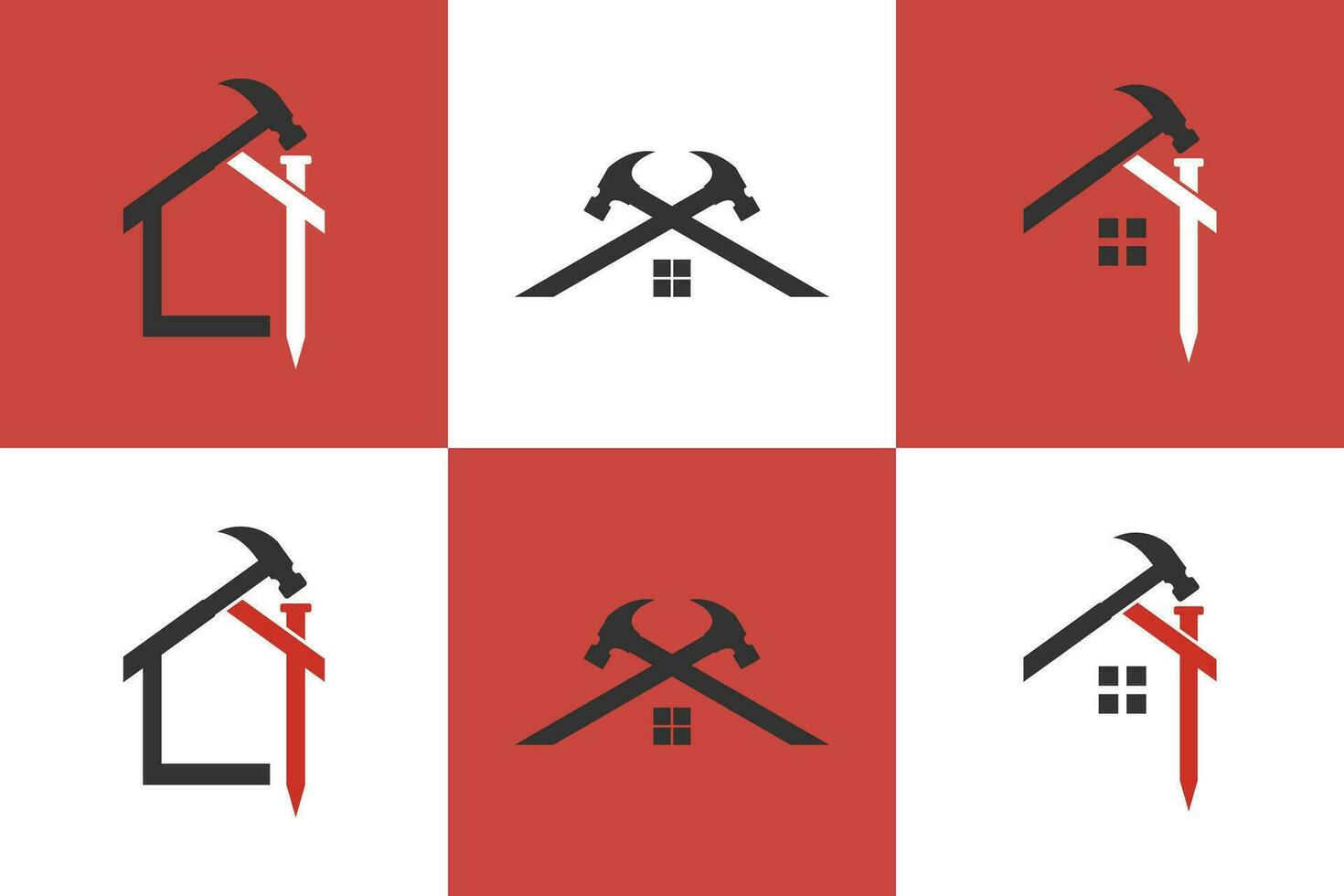 verzameling van huis reparatie logo ontwerp met creatief concept vector