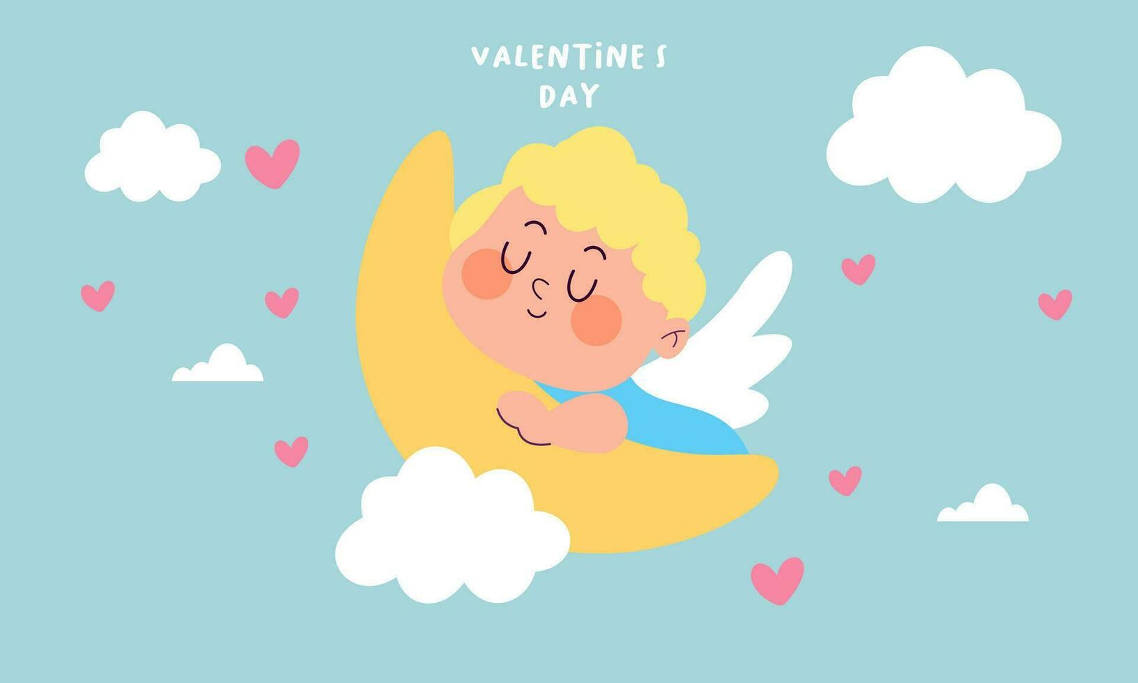 cupido's lucht Valentijn dag achtergrond vector