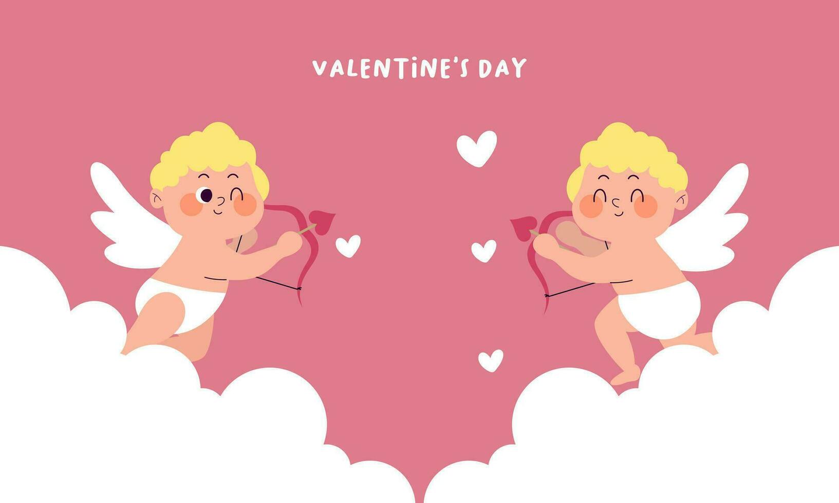 cupido's lucht Valentijn dag achtergrond vector