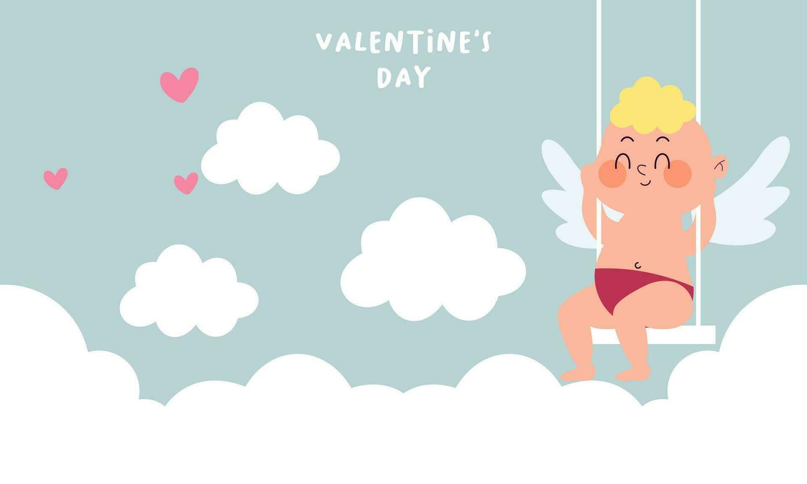 cupido's lucht Valentijn dag achtergrond vector