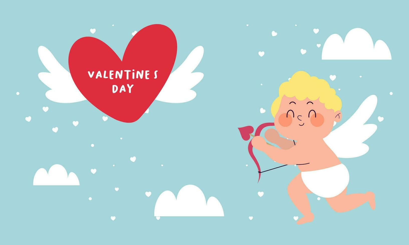 cupido's lucht Valentijn dag achtergrond vector