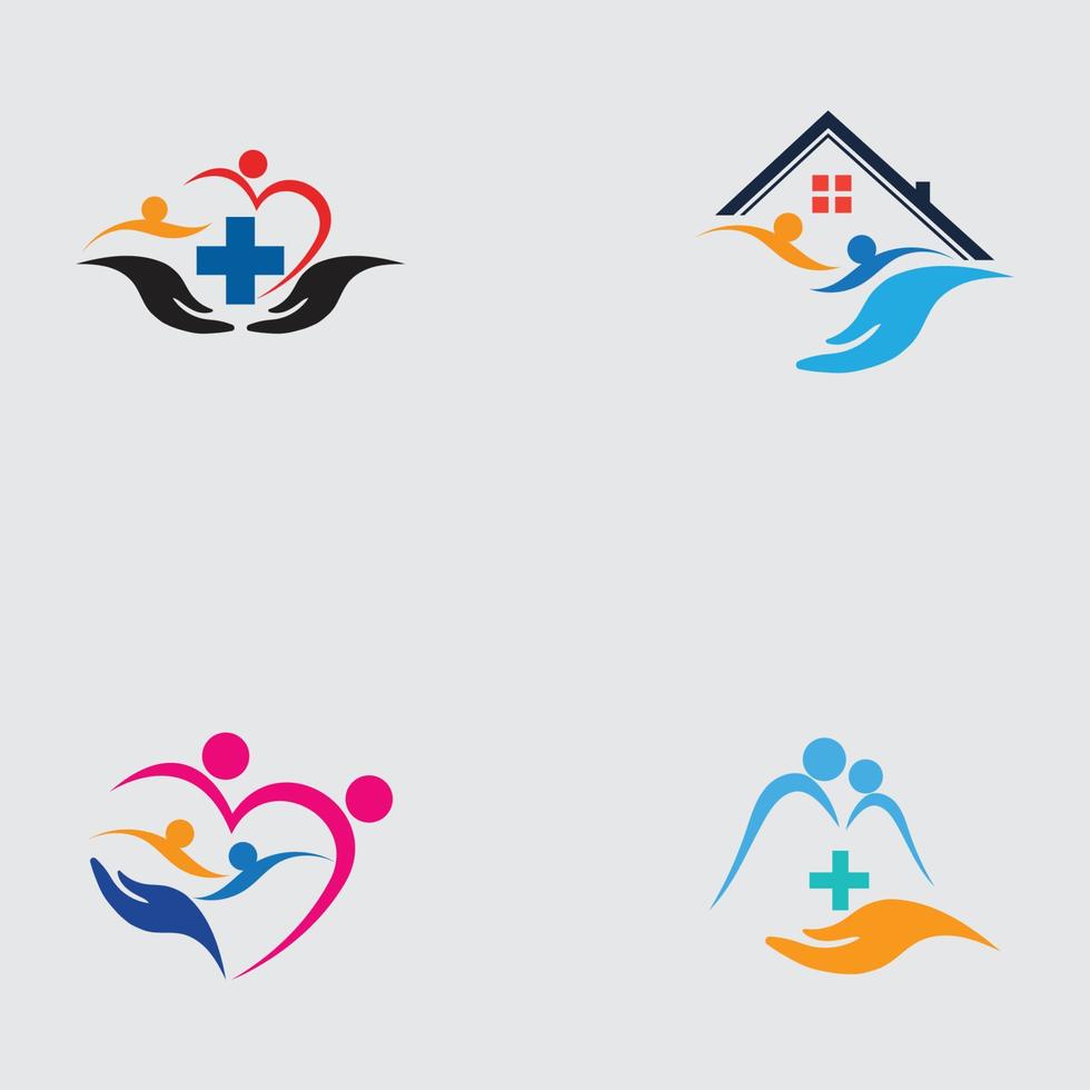 mantelzorg liefde logo en symbolen illustratie ontwerp vector