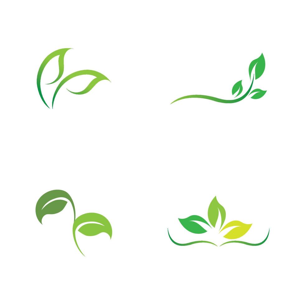 logo's van groen blad ecologie natuur element vector