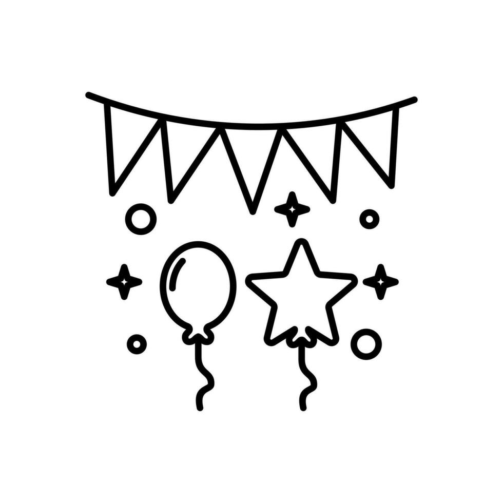 ballon icoon, viering vector, partij en verjaardag icoon, geïsoleerd Aan wit achtergrond in lijn stijl. vector