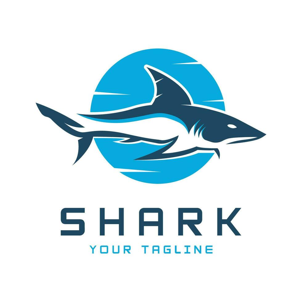 uniek en creatief haai logo vector ontwerp. wild vis vector illustratie