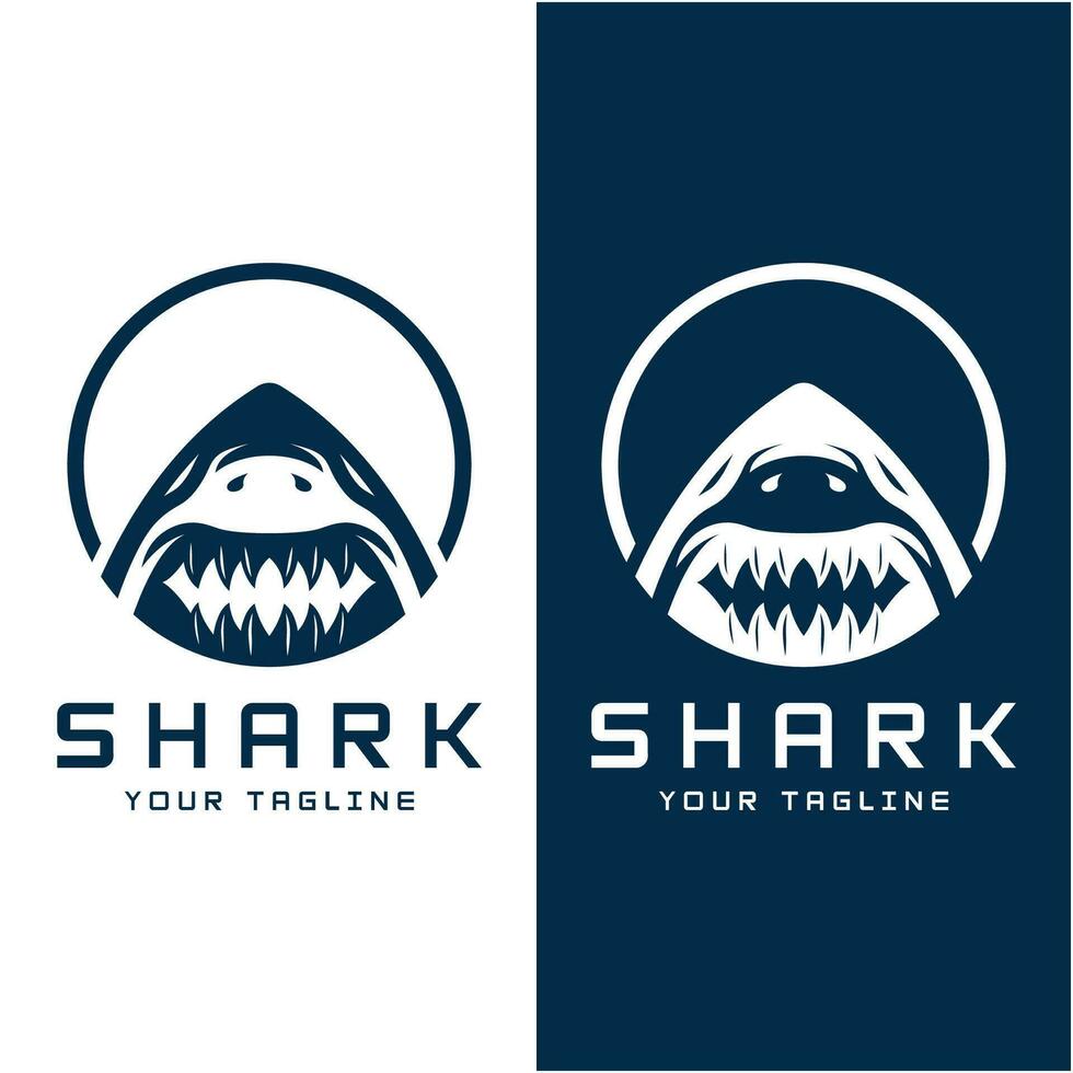 uniek en creatief haai logo vector ontwerp. wild vis vector illustratie