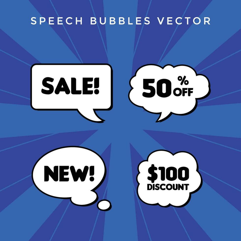 toespraak bubbel vector uitverkoop in blauw achtergrond