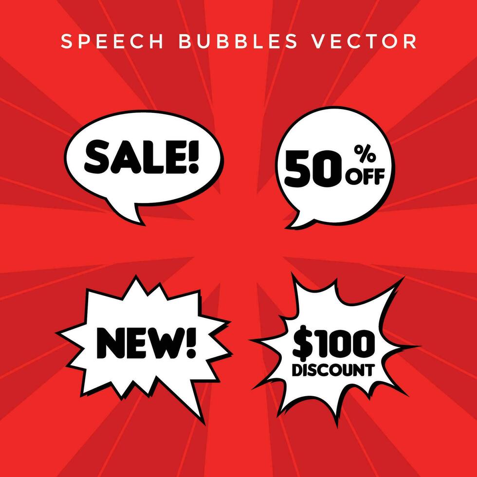 toespraak bubbel vector uitverkoop in rood achtergrond