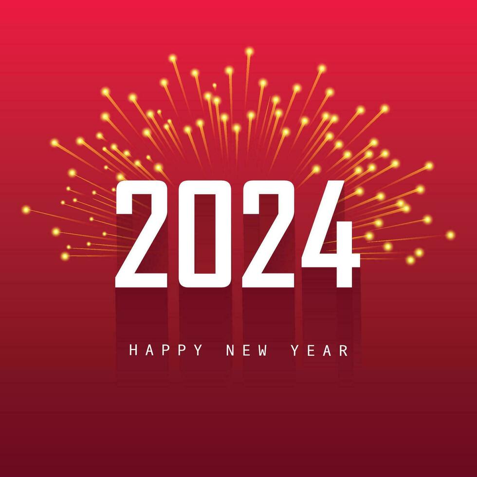 2024 nieuw jaar vuurwerk viering vakantie kaart achtergrond vector