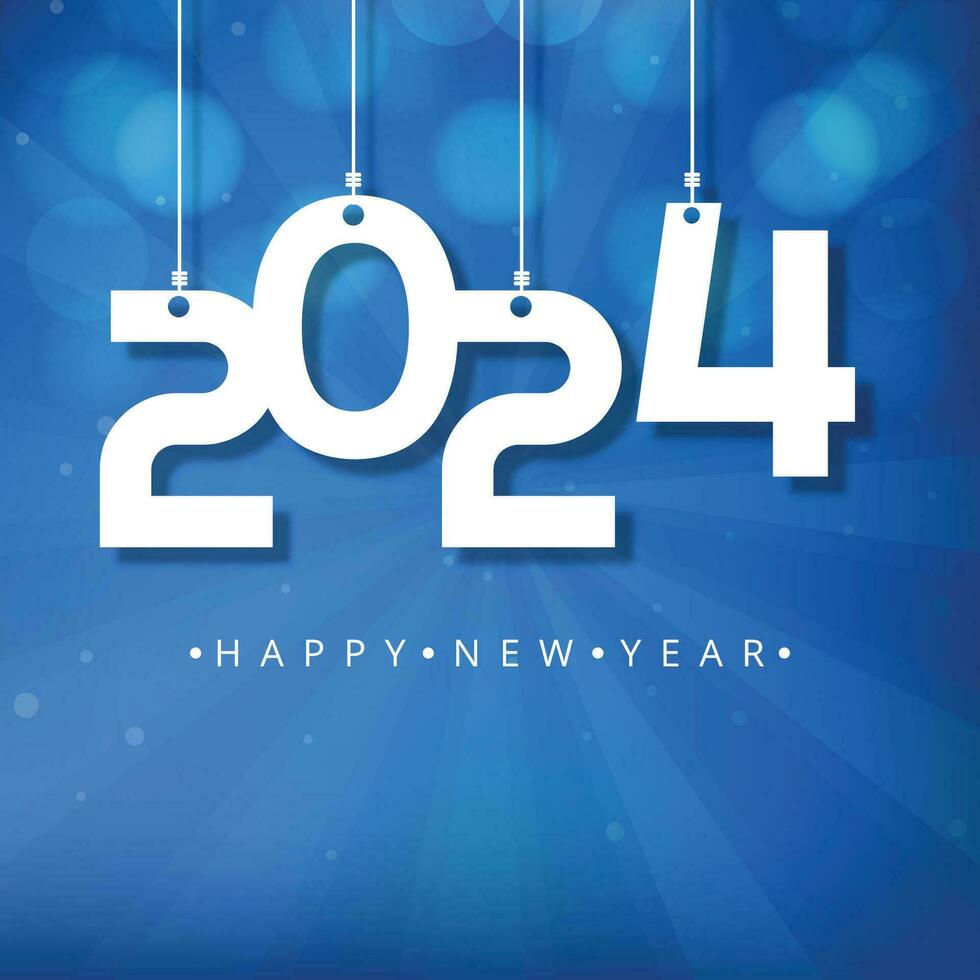 gelukkig nieuw jaar 2024 viering kaart achtergrond vector