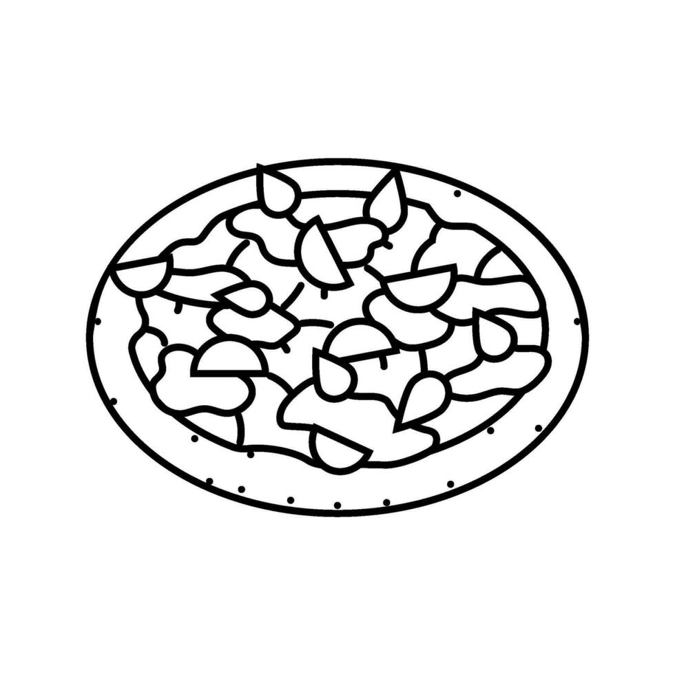 margherita pizza Italiaans keuken lijn icoon vector illustratie