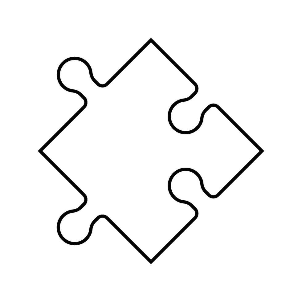 decoupeerzaag stuk puzzel lijn icoon vector illustratie