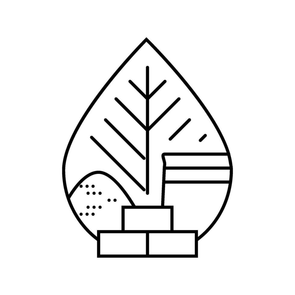 groen gebouw materialen lijn icoon vector illustratie