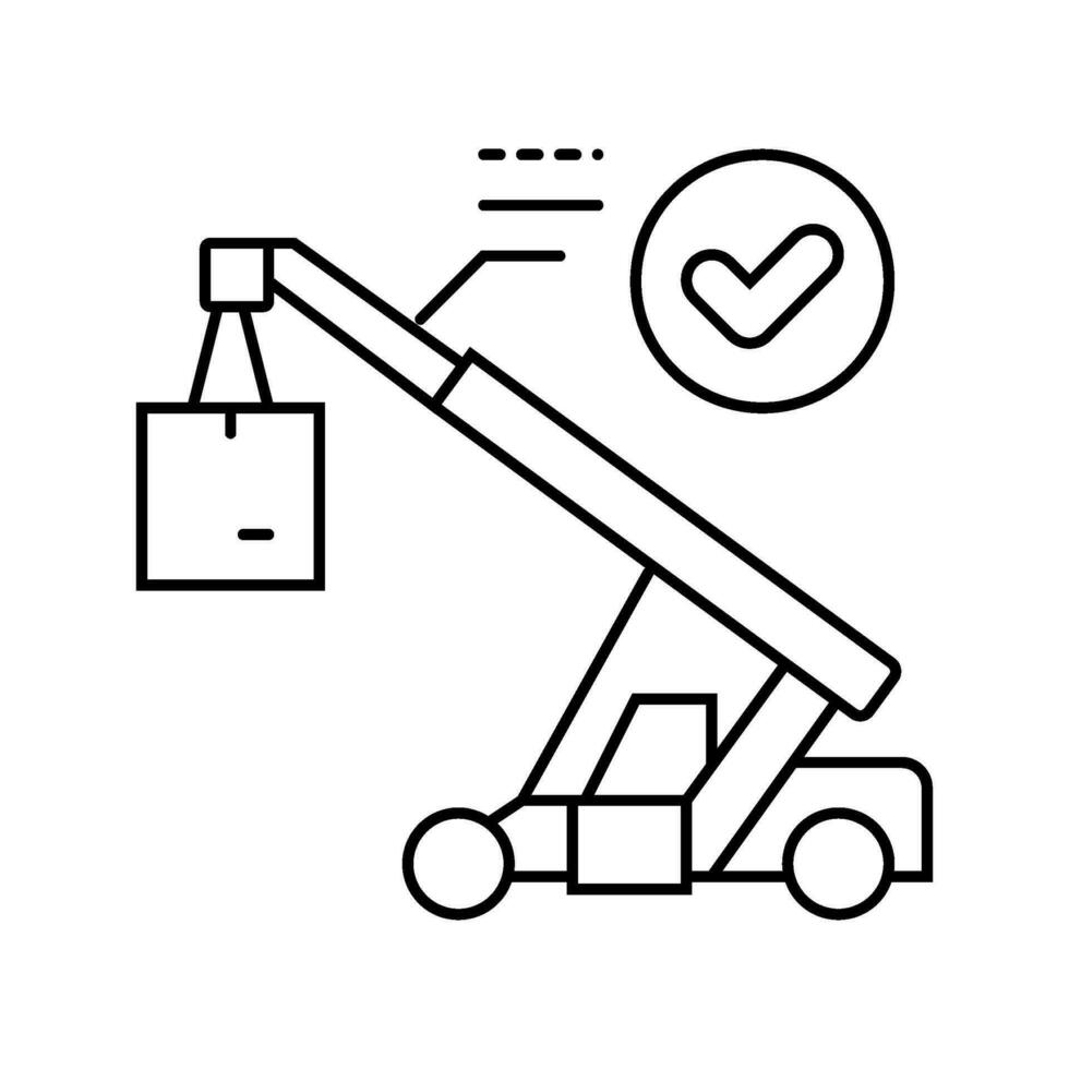 lading behandeling logistiek manager lijn icoon vector illustratie